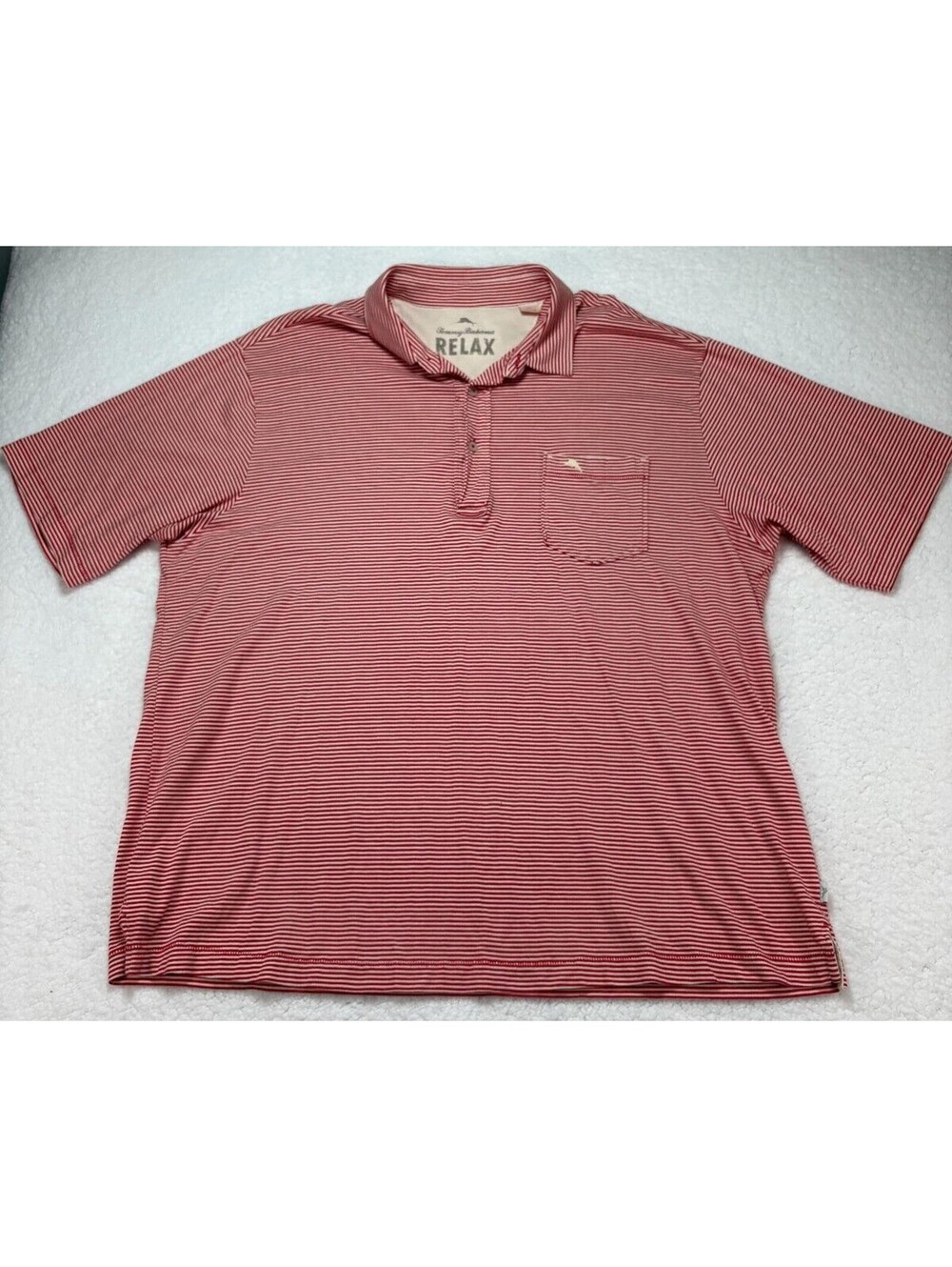 Tommy Bahama Relax Polo Men's Size 1XB Big & Tall Red Striped Vacation Beach